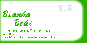 bianka beki business card